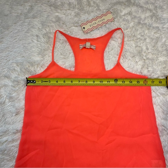 Pink Rose Neon Pink Flowy Layered Tank Top - Picture 9 of 10